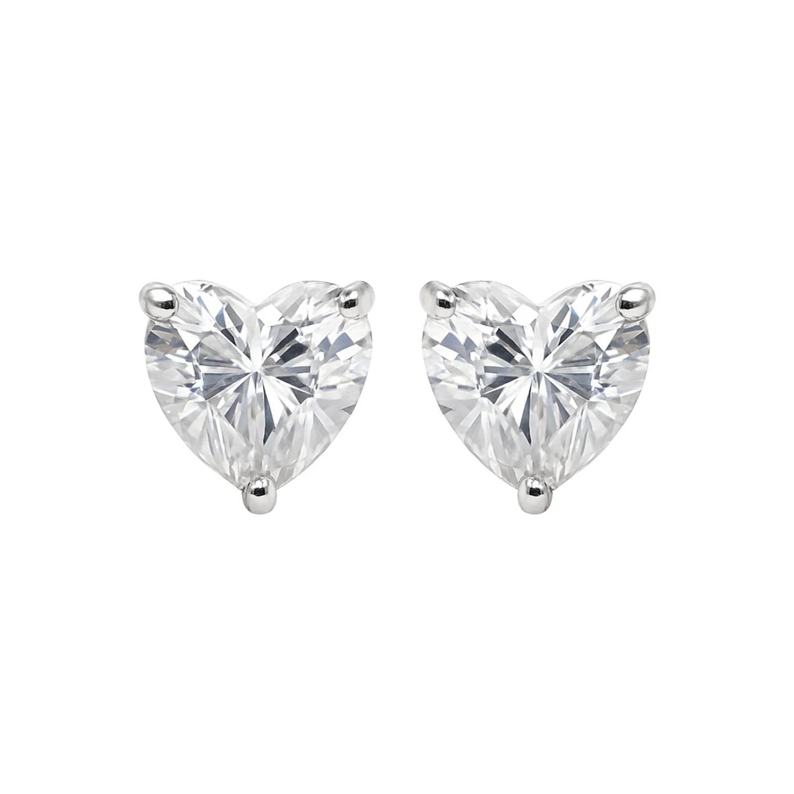 Rare Certified 5 Ct White Diamond Stud Earrings 14k White Gold Plated