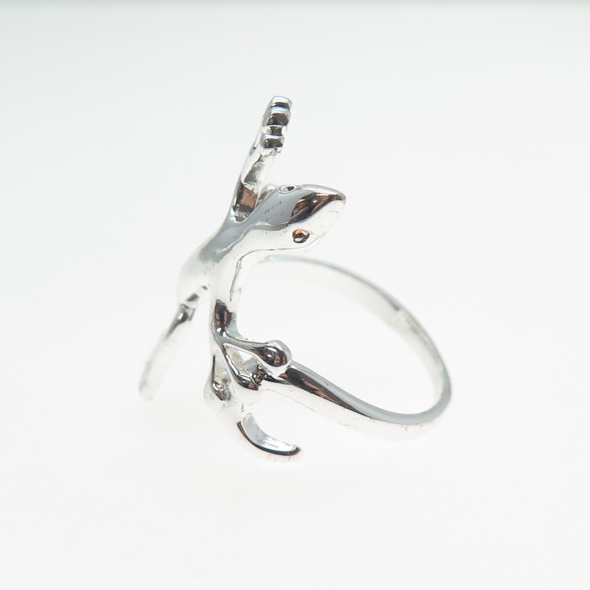 925 Sterling Silver Vintage Lizard Ring Size 8.25