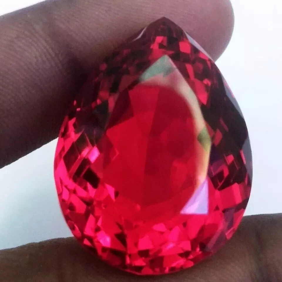 120 Ct Brazil Rare Pink-Red Topaz Natural Certified Pear Cut Loose Gemstone KKJ