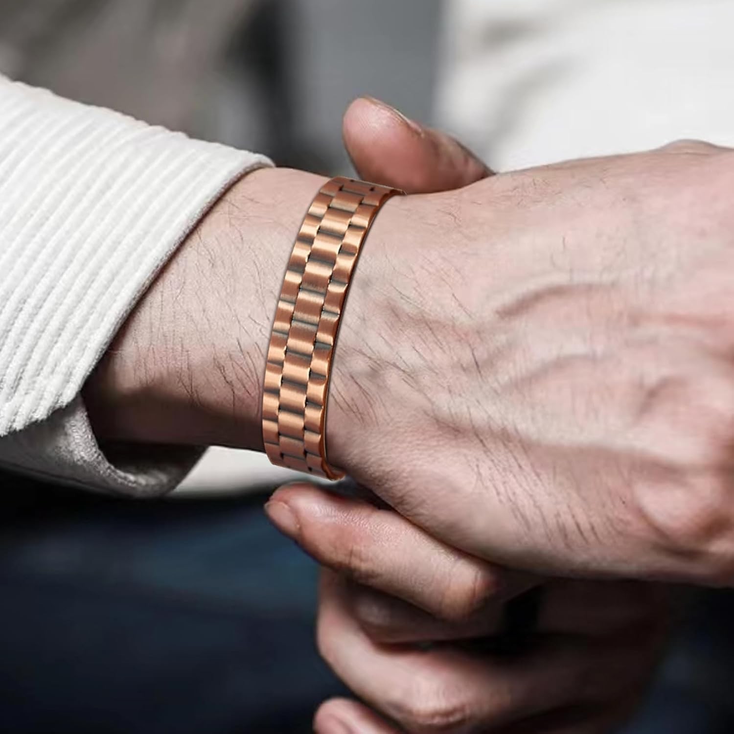 Pulsera de Cobre para Hombres Pulsera de Cobre Puro 99.9% 6 Imanes de 3500 Gauss