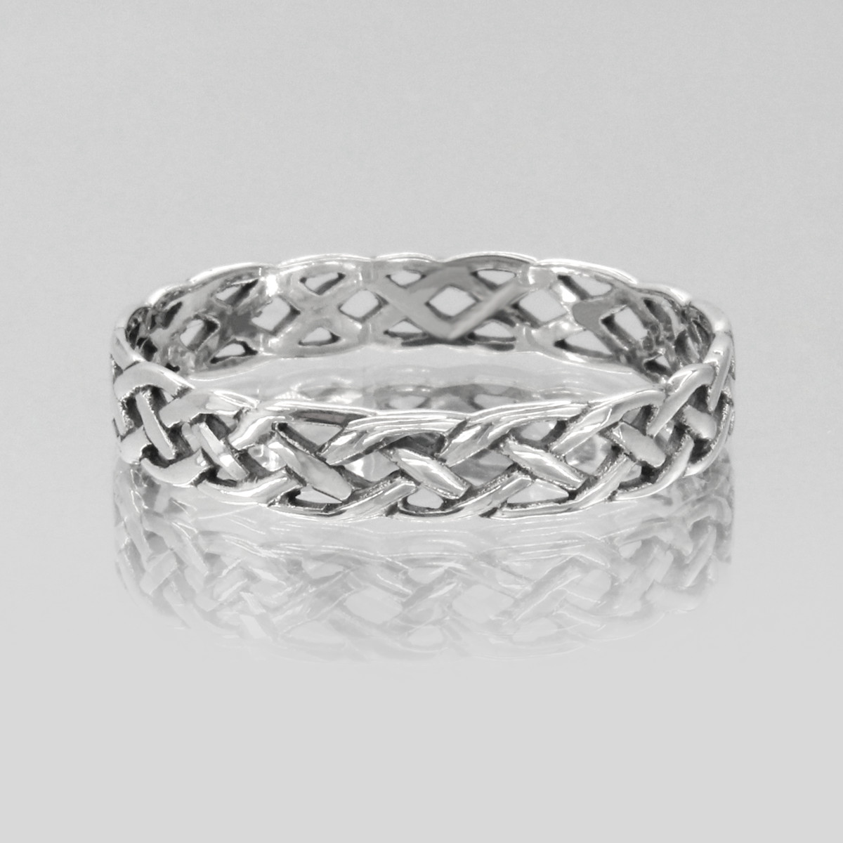 Small Narrow Woven Celtic Knot Ring Band Sz 4-15 Sterling Silver Irish Jewelry