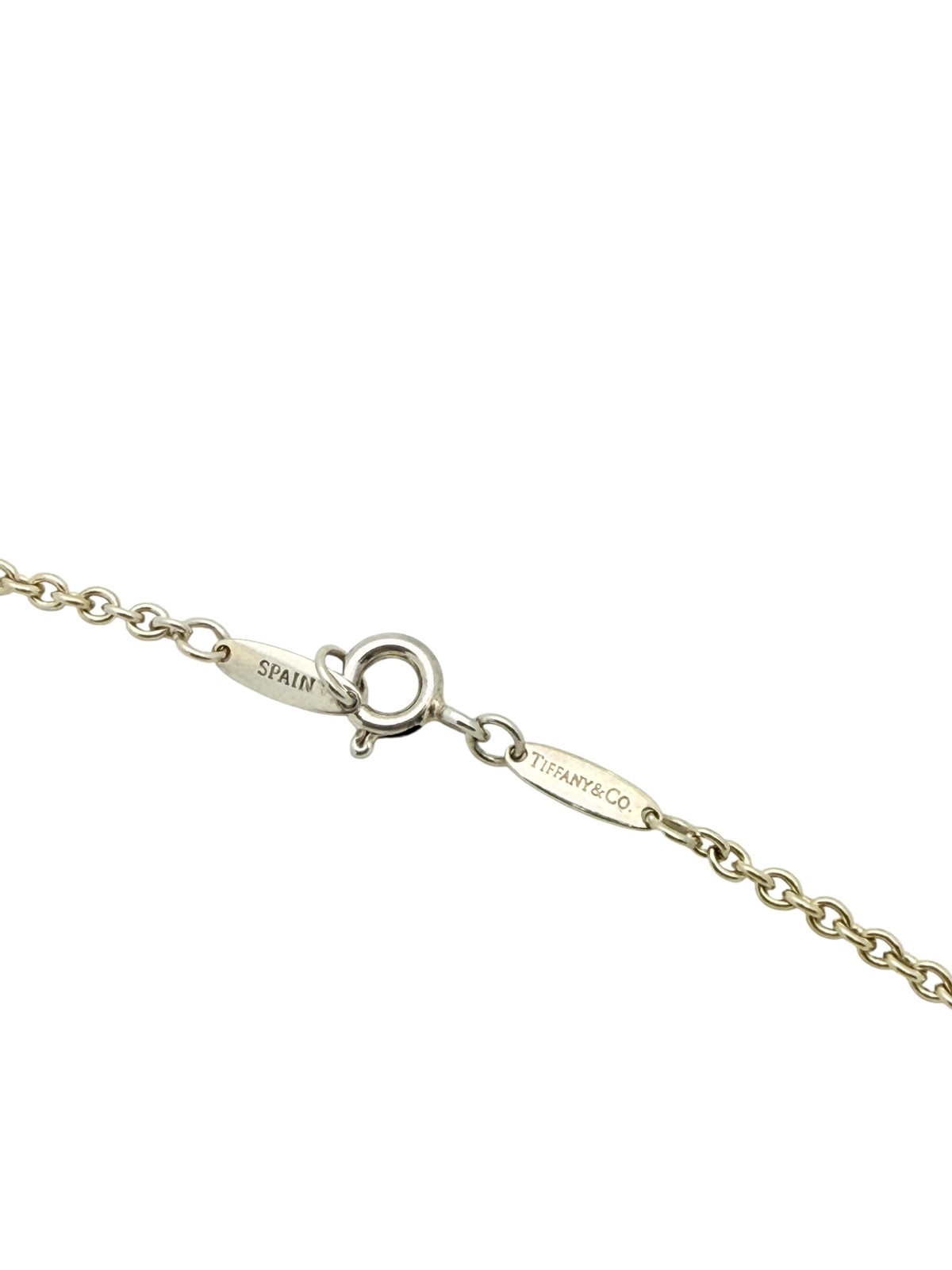 Tiffany & Co. Sterling Peretti Open Heart Pearl Lariat Pendant Necklace 18″