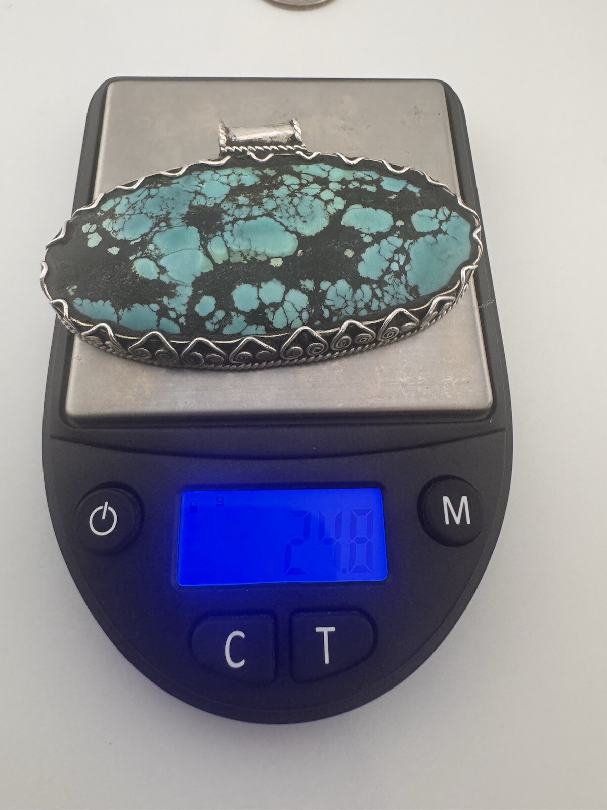 Spiderweb Turquoise Natural 24.8g (32.38×64.20×5.46) Vantage Pendant S00018