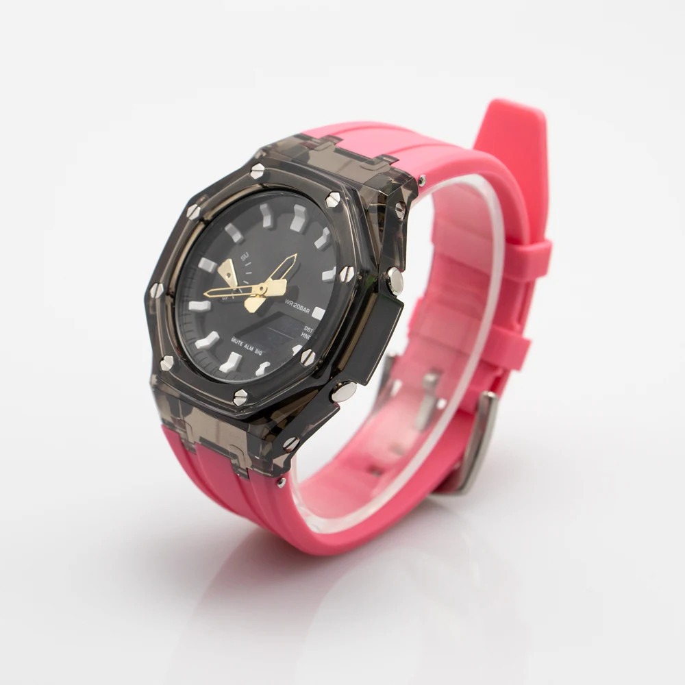 Transparent Mod Kit For Casioak GA2100 GA2110 GAB2100 PC Case Rubber Strap Cover