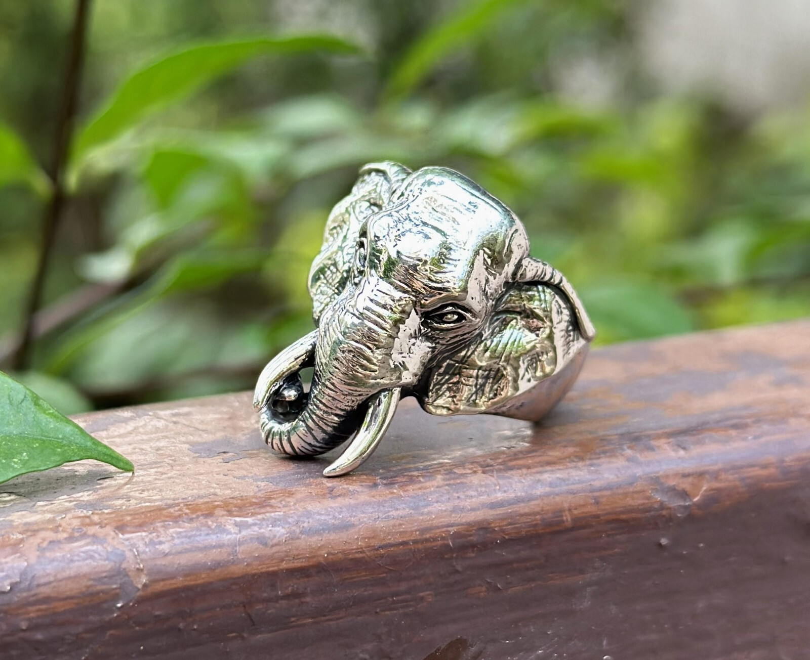 Elephant Ring STERLING SILVER 925 Big Tusks Exclusive Unique Design Detailed