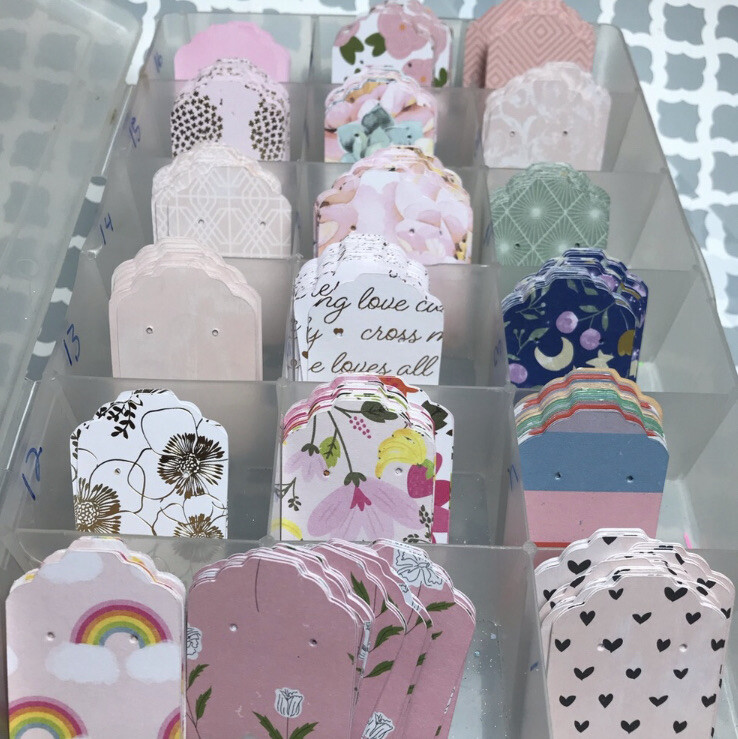 100pc earring cards mixed small size 2” x 1″