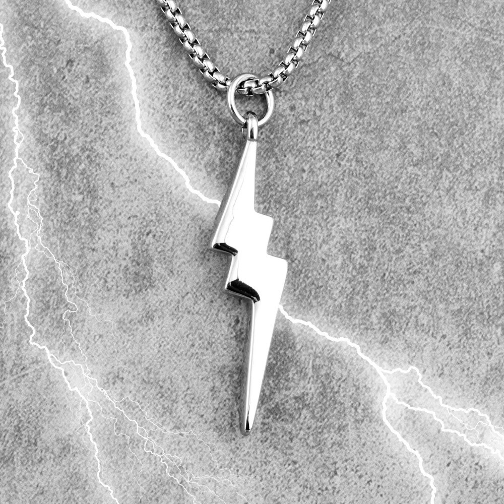 Sculpt Rings™ 316L Stainless Steel Lightning Bolt Pendant Necklace | 50/60/70cm