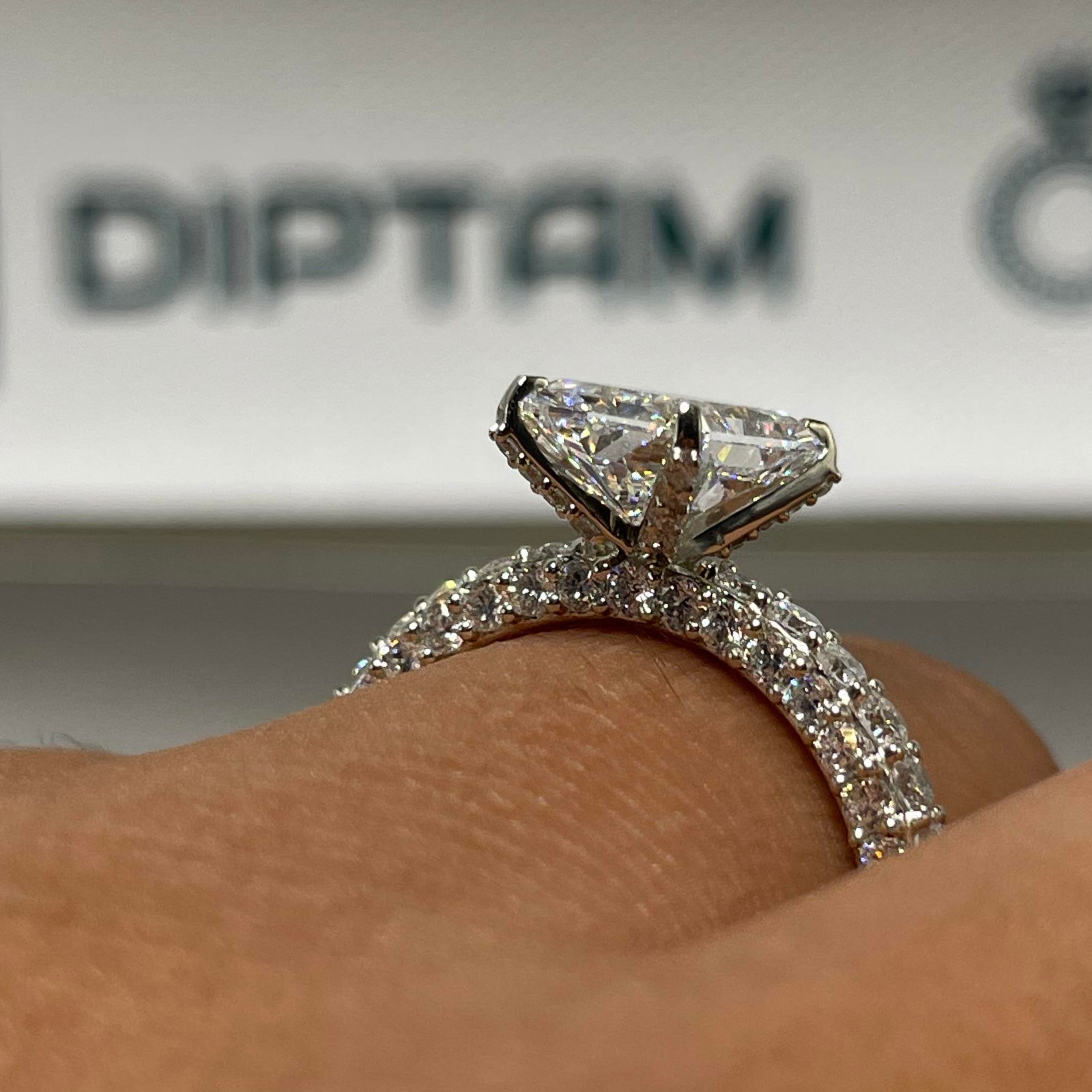 IGI Certified 2.96CT Radiant Lab Grown Diamond Engagement Ring 14k White Gold