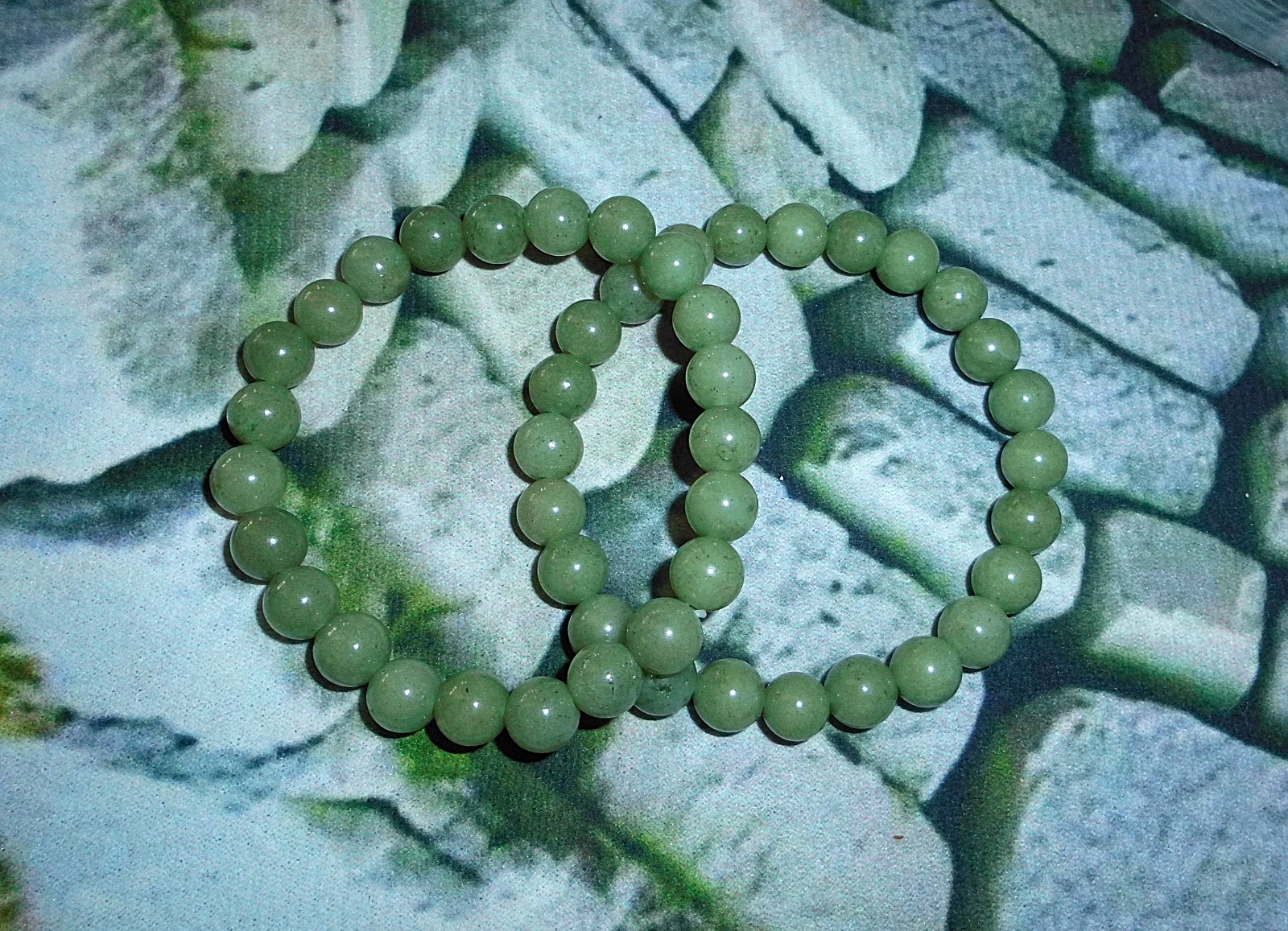 JADE Organic Burma 8mm BEADED STRETCH [ 7 1/4″ ] BRACELET NEW *USA