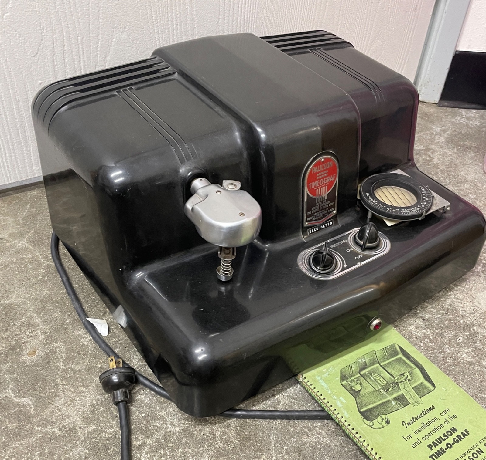 1949 Postwar Borg Paulson TIME-O-GRAF Timegrapher Machine Watchmaker Antique