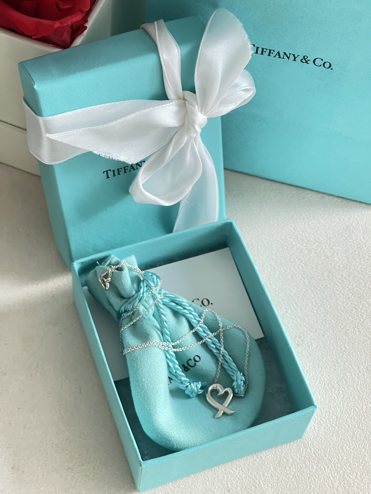 Tiffany & Co. Paloma Picasso Loving Heart Pendant Necklace 16.25″ Silver