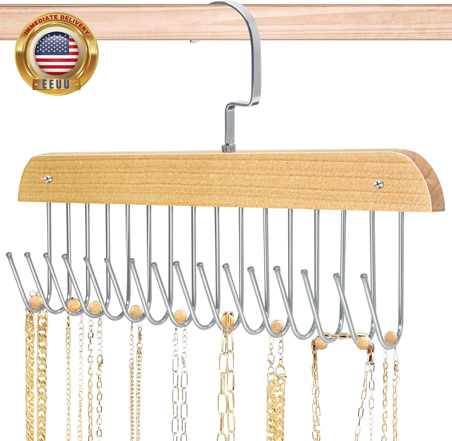 Jewelry Holder Organizer Wall Mount Necklace Holder Necklace Organizer, Hanging