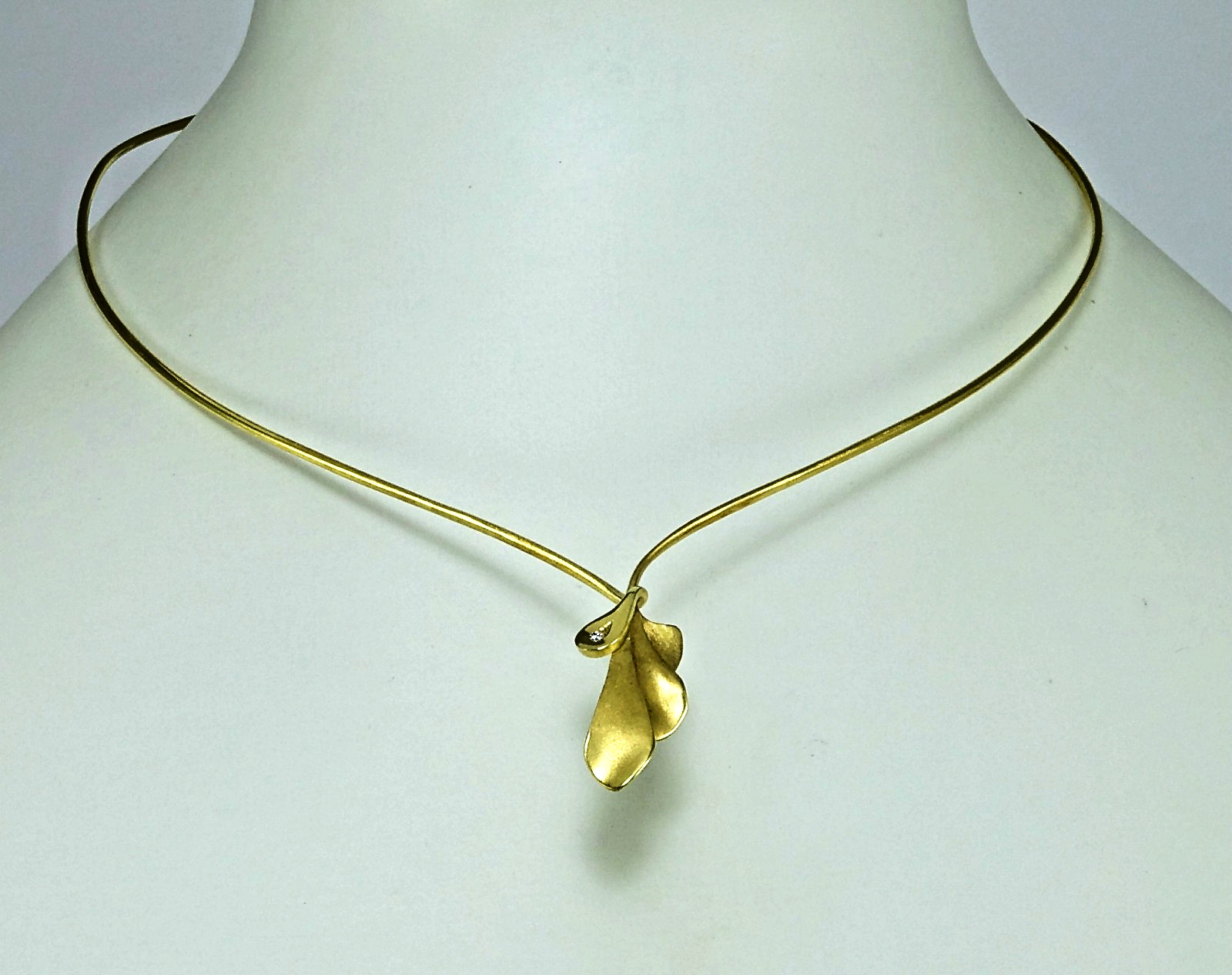 Choker diamond, Ehinger & black, gold 585, necklace gold 585, diamond, E&S