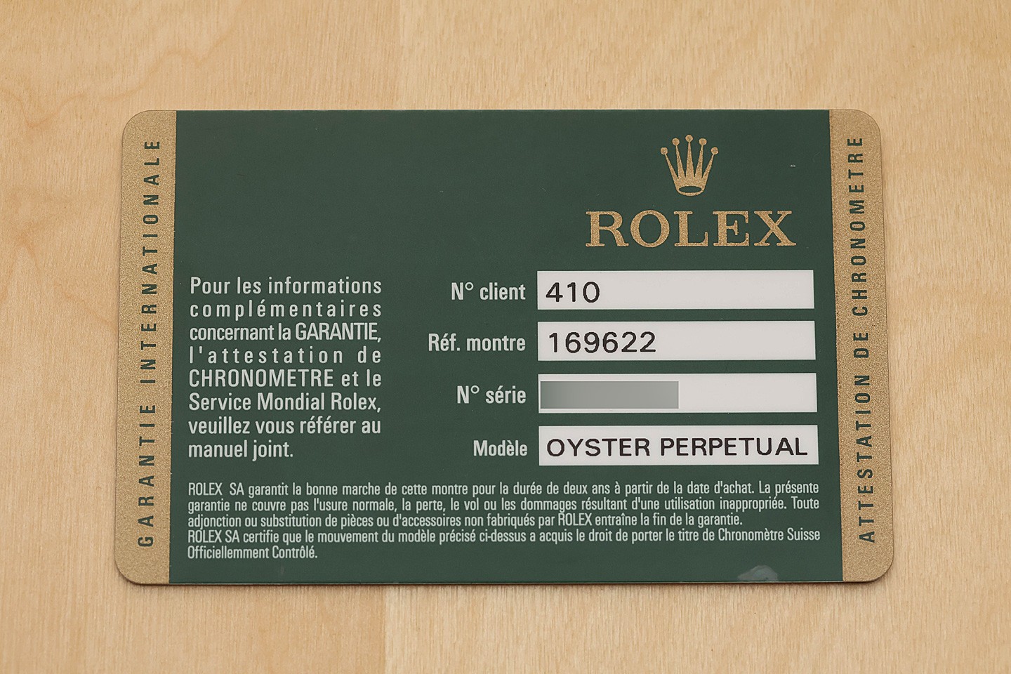 2007 CARD ROLEX LADIES YACHT-MASTER 169622 29MM PLATINUM STEEL WATCH