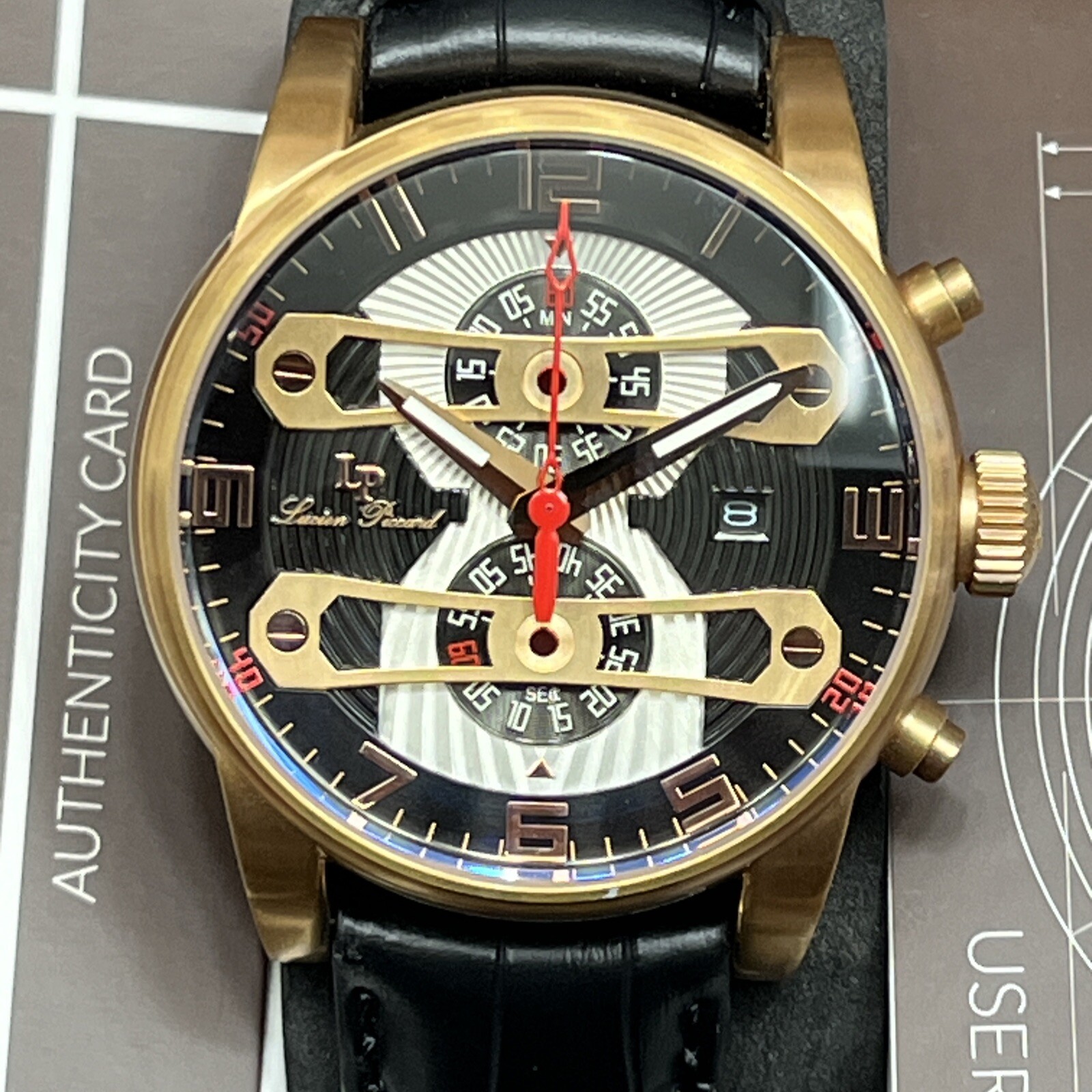 Lucien Piccard Rose Gold Tone Chronograph LP-40045 3ATM Watch