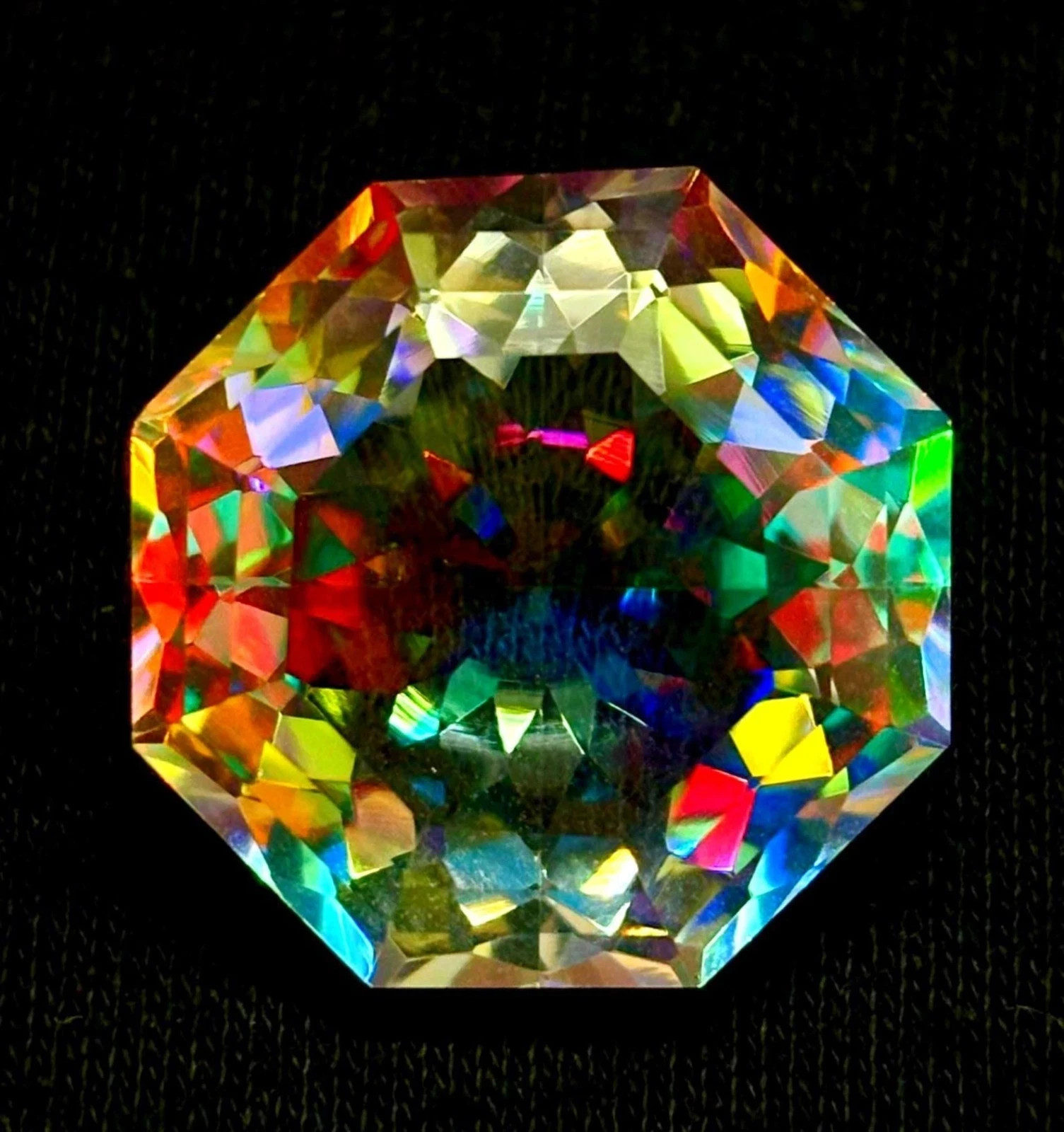 Rainbow Color Octagon Cut 100 Ct Natural Mystic Topaz Loose Gemstone