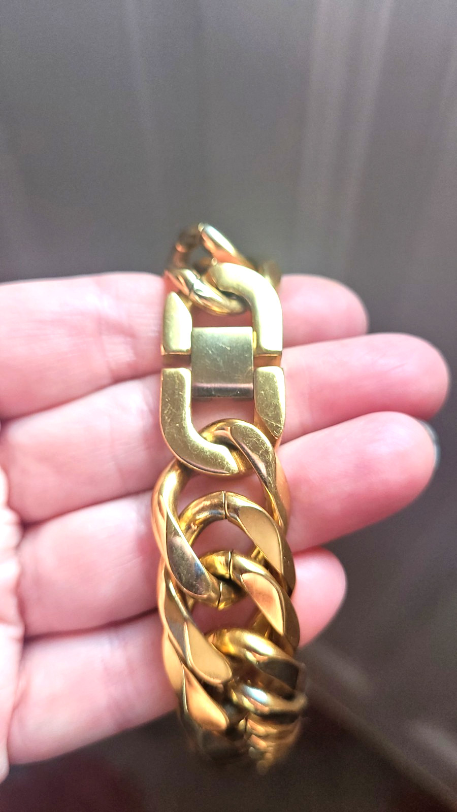 24K 30″ 20mm Cuban Chain Heavy Weight Steel 400 Grams Yellow Gold Thick Plate