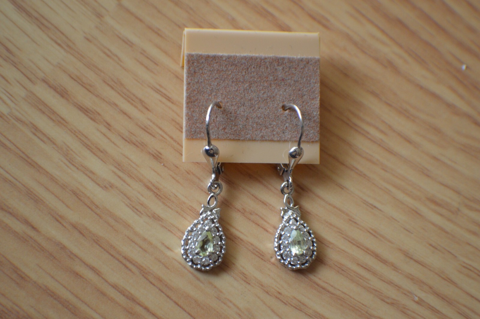 0.85ct AAA Chrysoberyl / Zircon Earrings Platinum over Sterling Silver ~ Nice