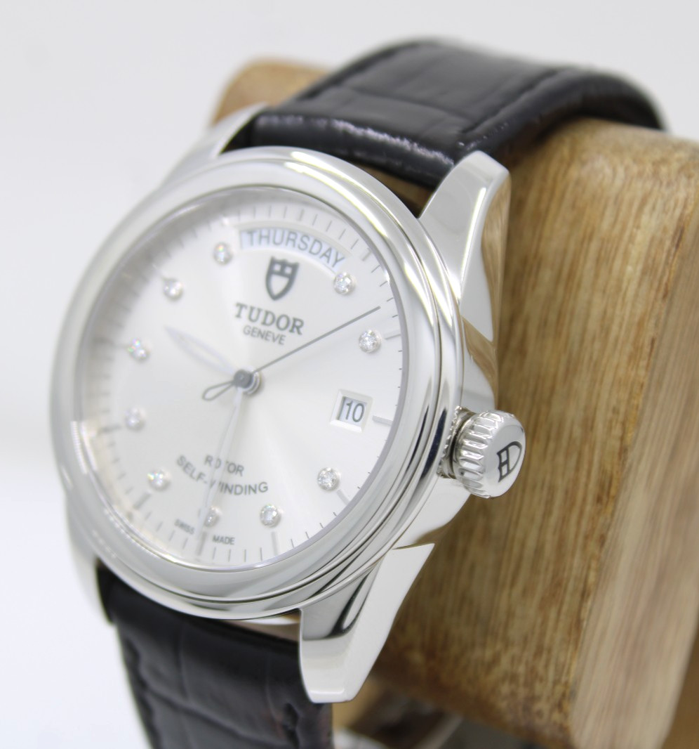 Tudor Glamour Day/Date 39mm Silver Diamond Dial Automatic Watch M56000
