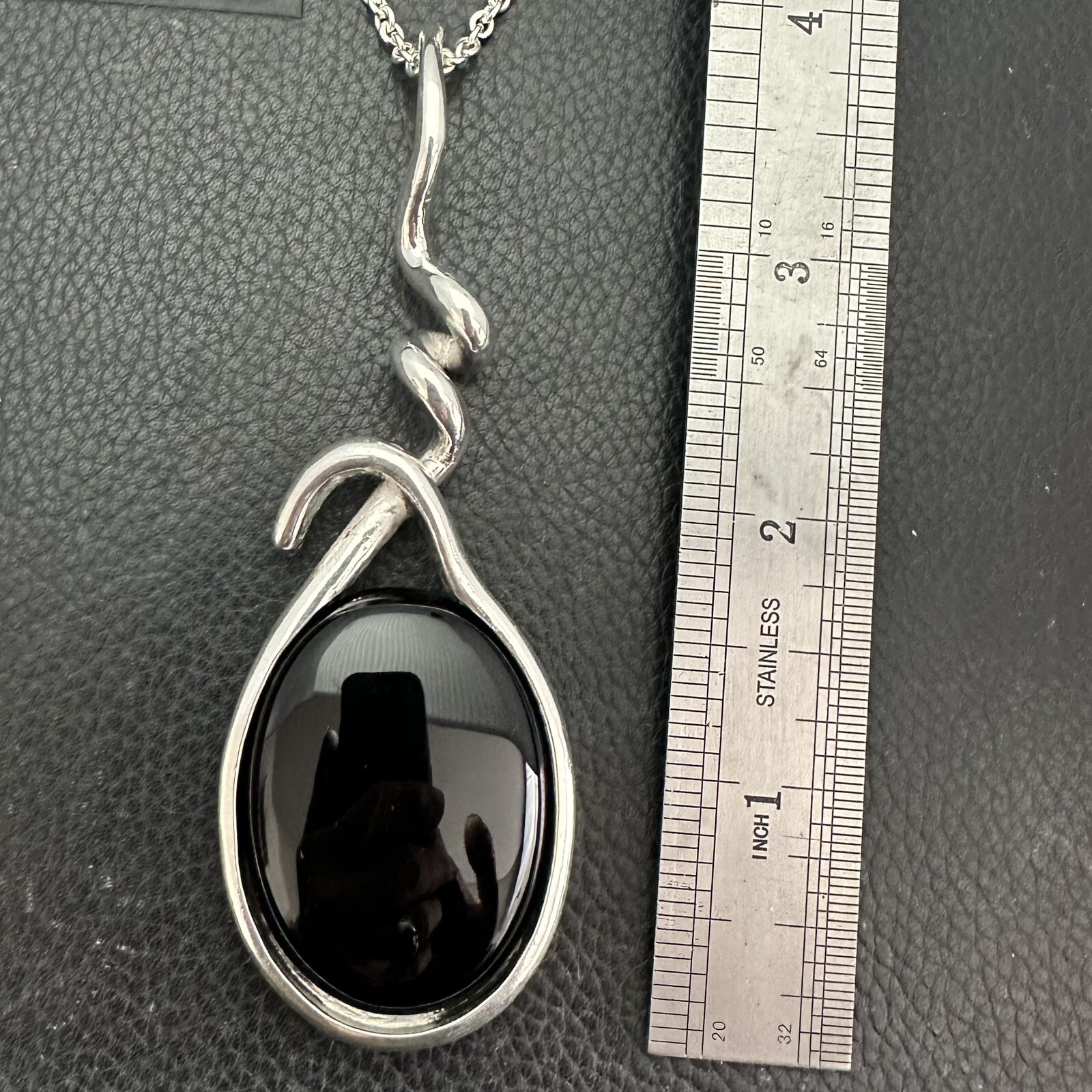 MJG STERLING SILVER ZOSO PENDANT. EARLS COURT-1975. JIMMY PAGE. Black Onyx