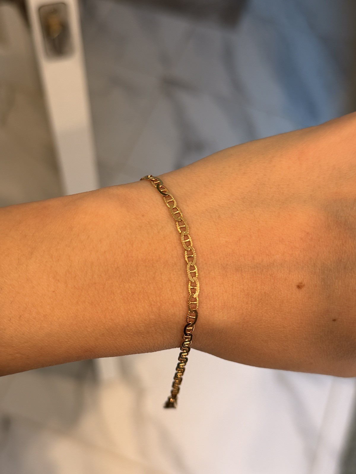 Vintage 14k Yellow Gold Unoaerre Mariner Anchor Link Bracelet (broken clasp)