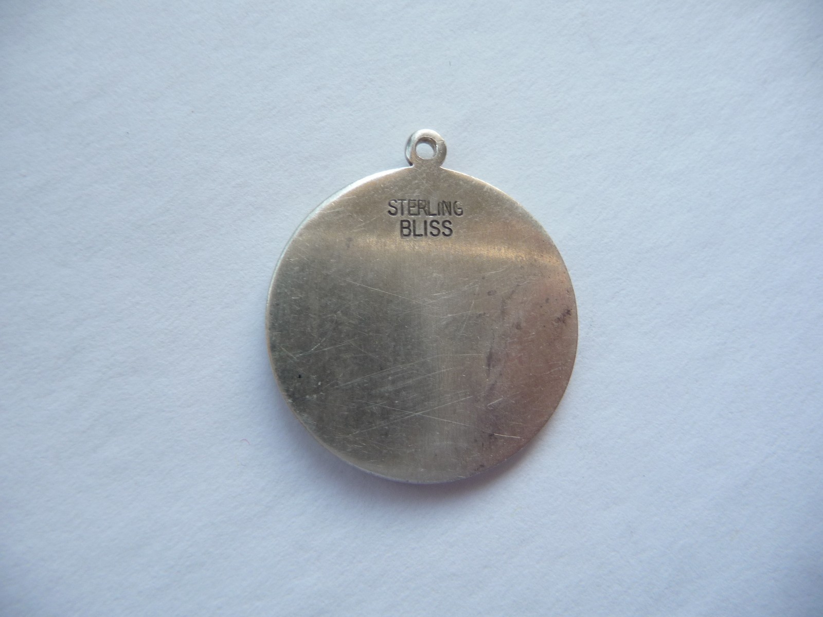 VINTAGE “SAINT MATTHEW PRAY FOR US” STERLING SILVER BLISS ROUND PENDANT