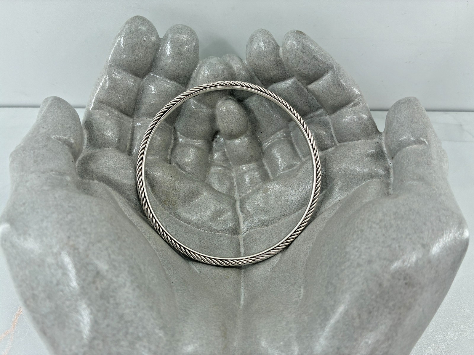 David Yurman Cable Classics Bangle Bracelet Sterling Silver DY 925 Fits 8.25 in