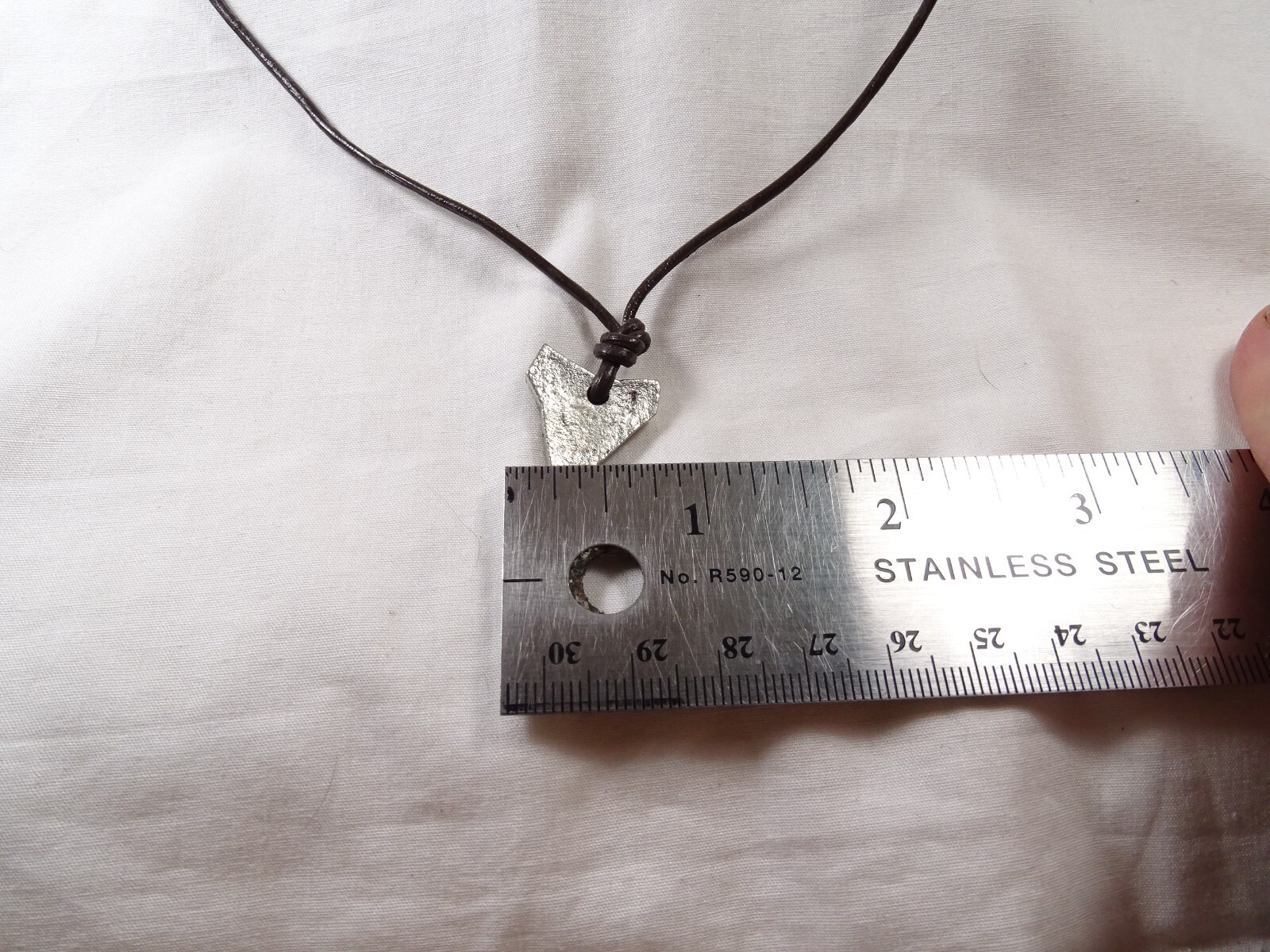 Brand New Metal Shark Tooth Leather Surfer Skater Boho Y2K Unisex 18” Necklace