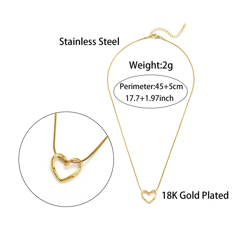 Elegant Hollow Heart 18k Gold Plated Adjustable Woman’s Necklace Holiday Gift