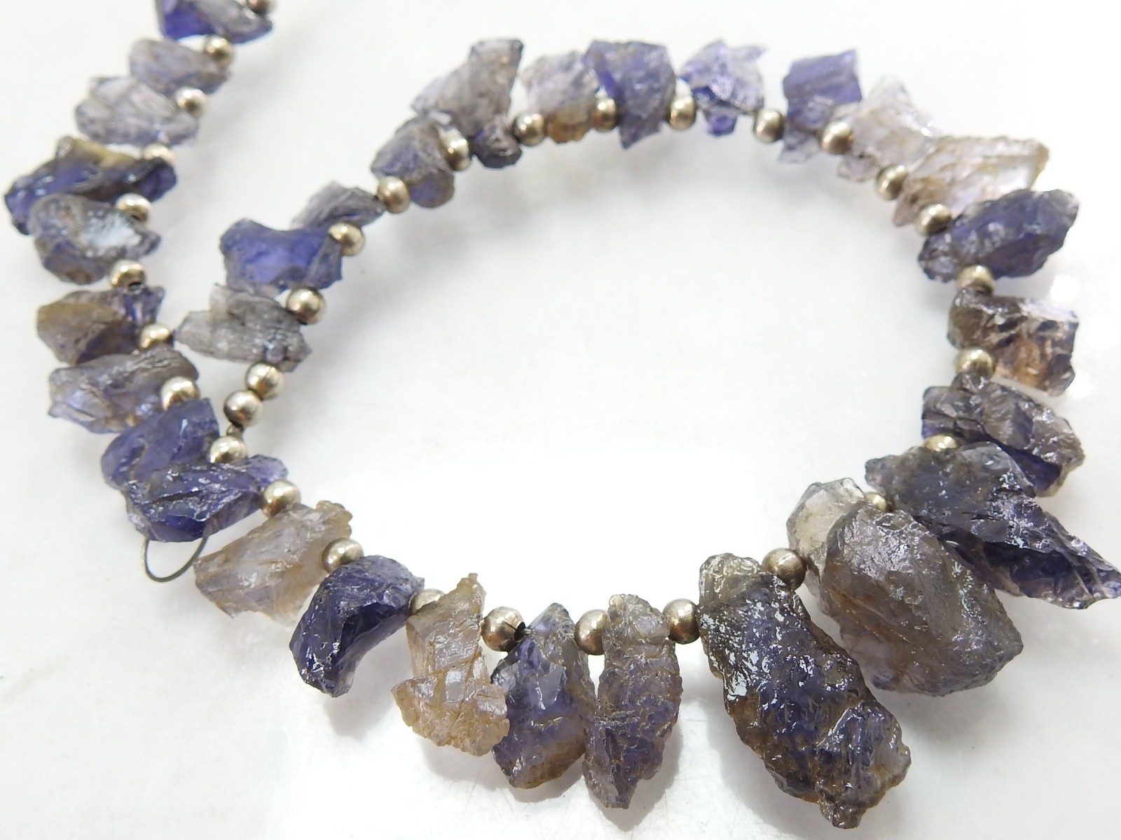 Natural Iolite Rough Nugget Beads 8″ Strand 15×7-9x6mm Raw Gemstone Loose Lot