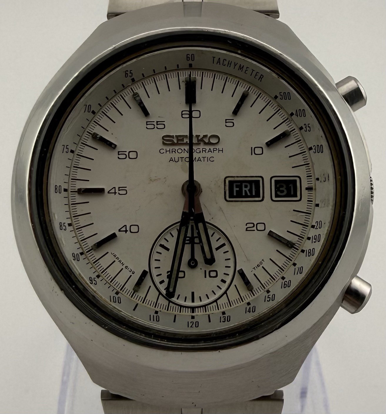 SEIKO 6139-7100 Helmet Watch•Automatic Chronograph•All Functions work properly•