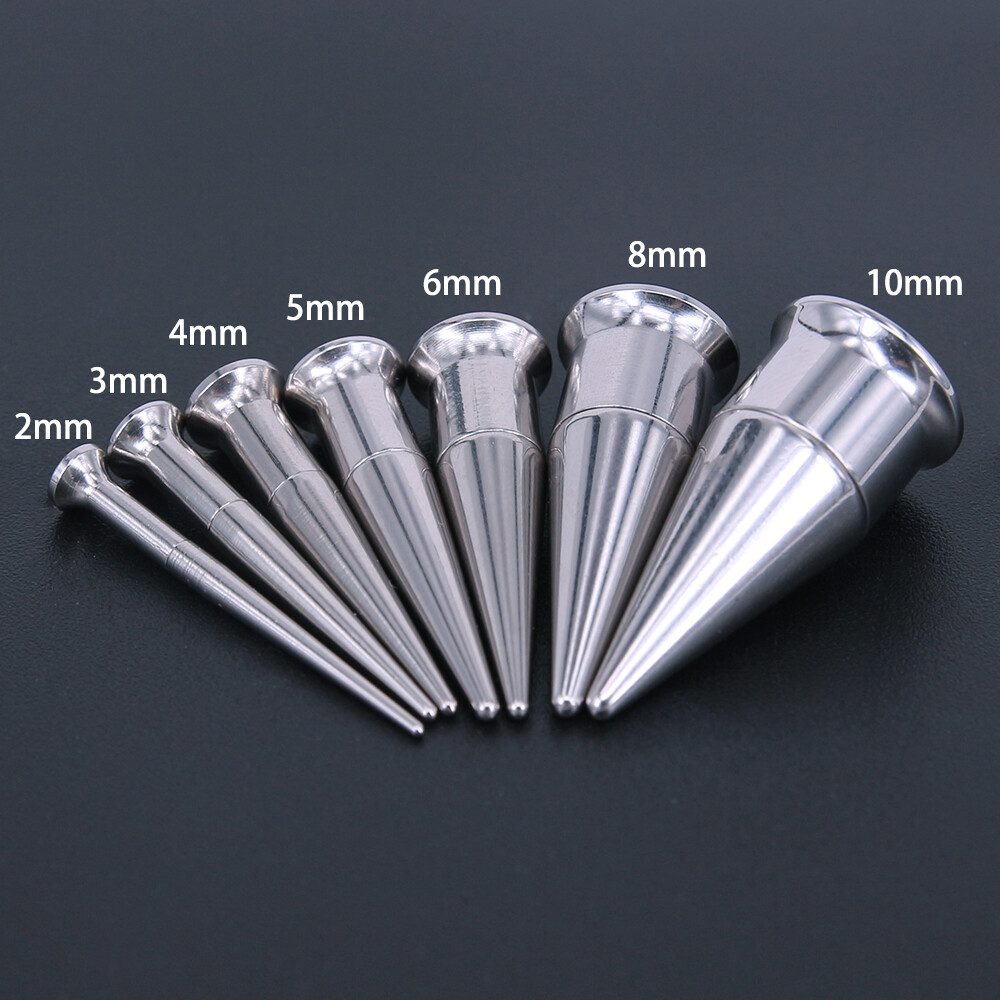1 Pair 2-20mm Stainless Steel Ear Tapers 3 in 1 Double Flared Ear Plug Tunnels