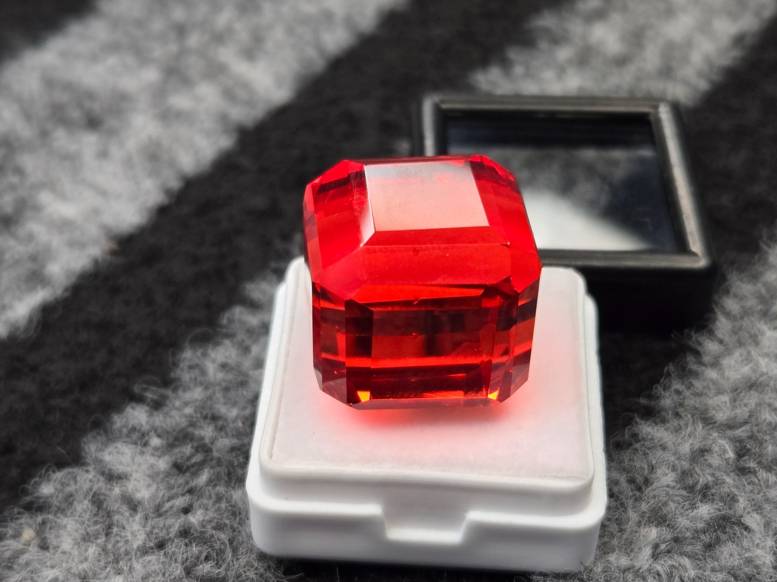 Orange Cube Mexican Fire Opal 58-60 Ct Lab Created Loose Gemstone Certified