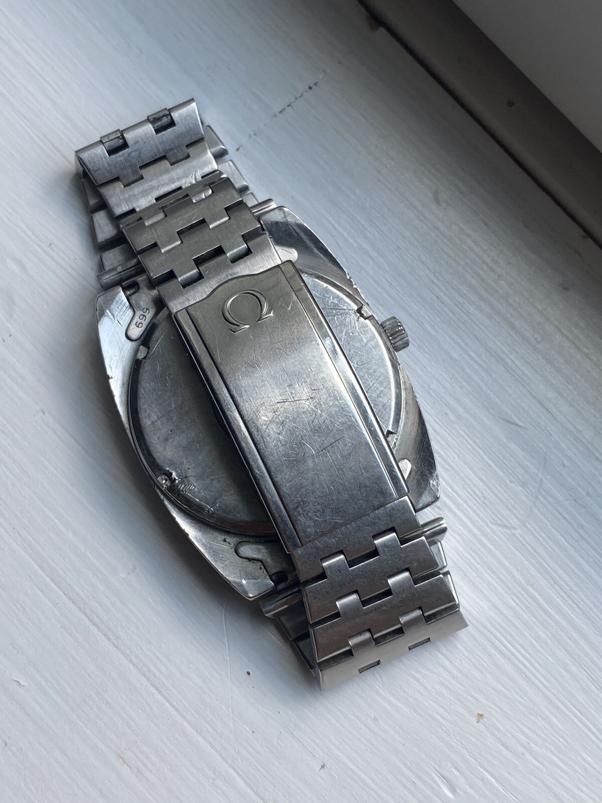 Omega Geneve Automatic Mens Watch Stainless Quickset Date Original Bracelet