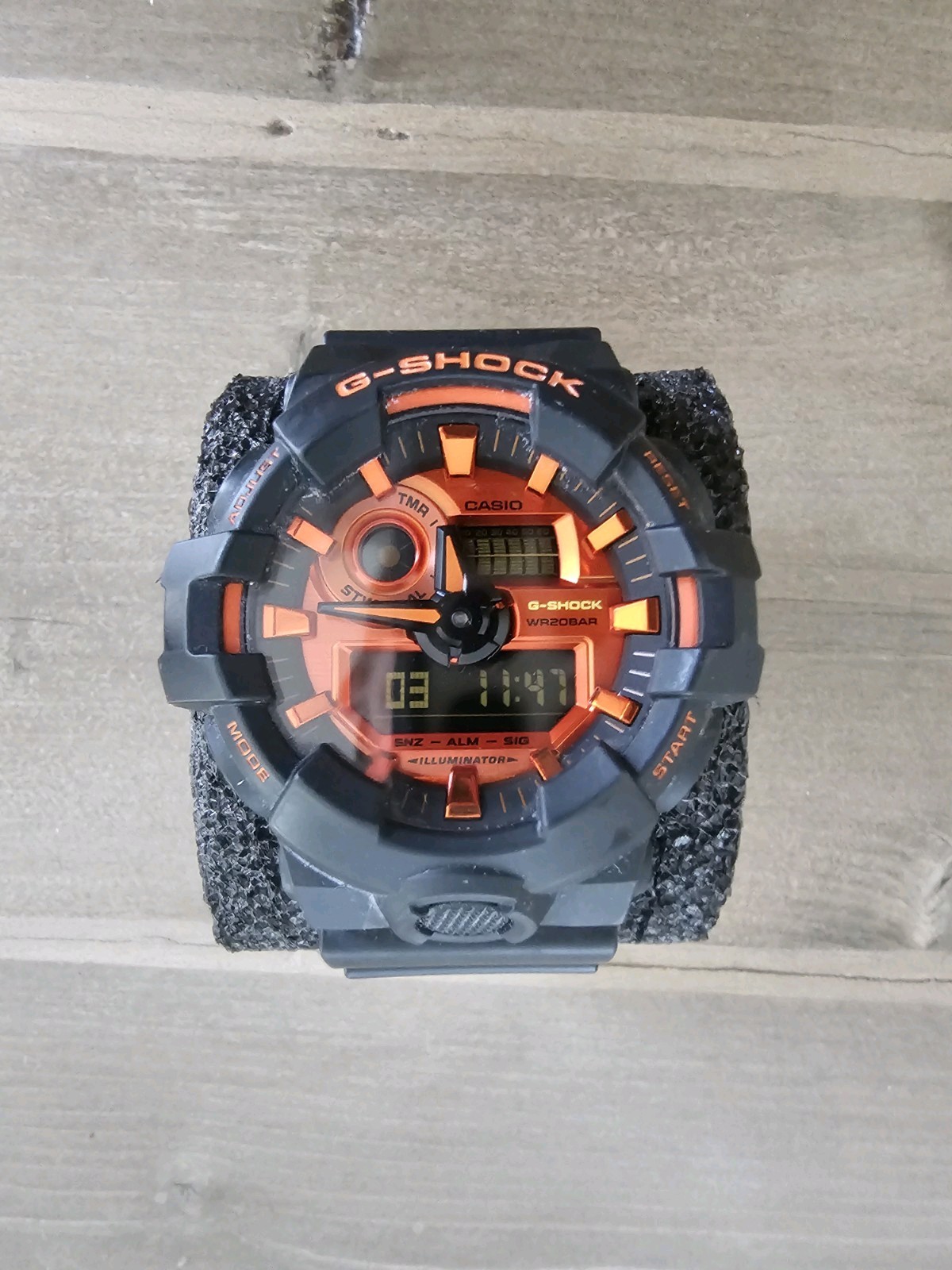 Casio G-Shock GA-700BR Black Orange Ana-Digi Sports Watch