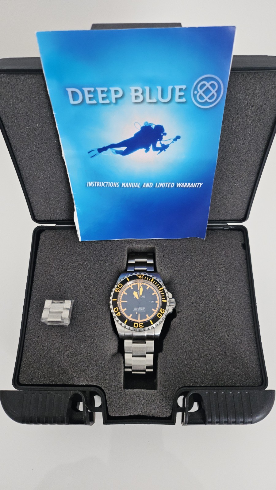 Deep Blue Master 2000 III Orange Lume Swiss Automatic Professional Divers Watch