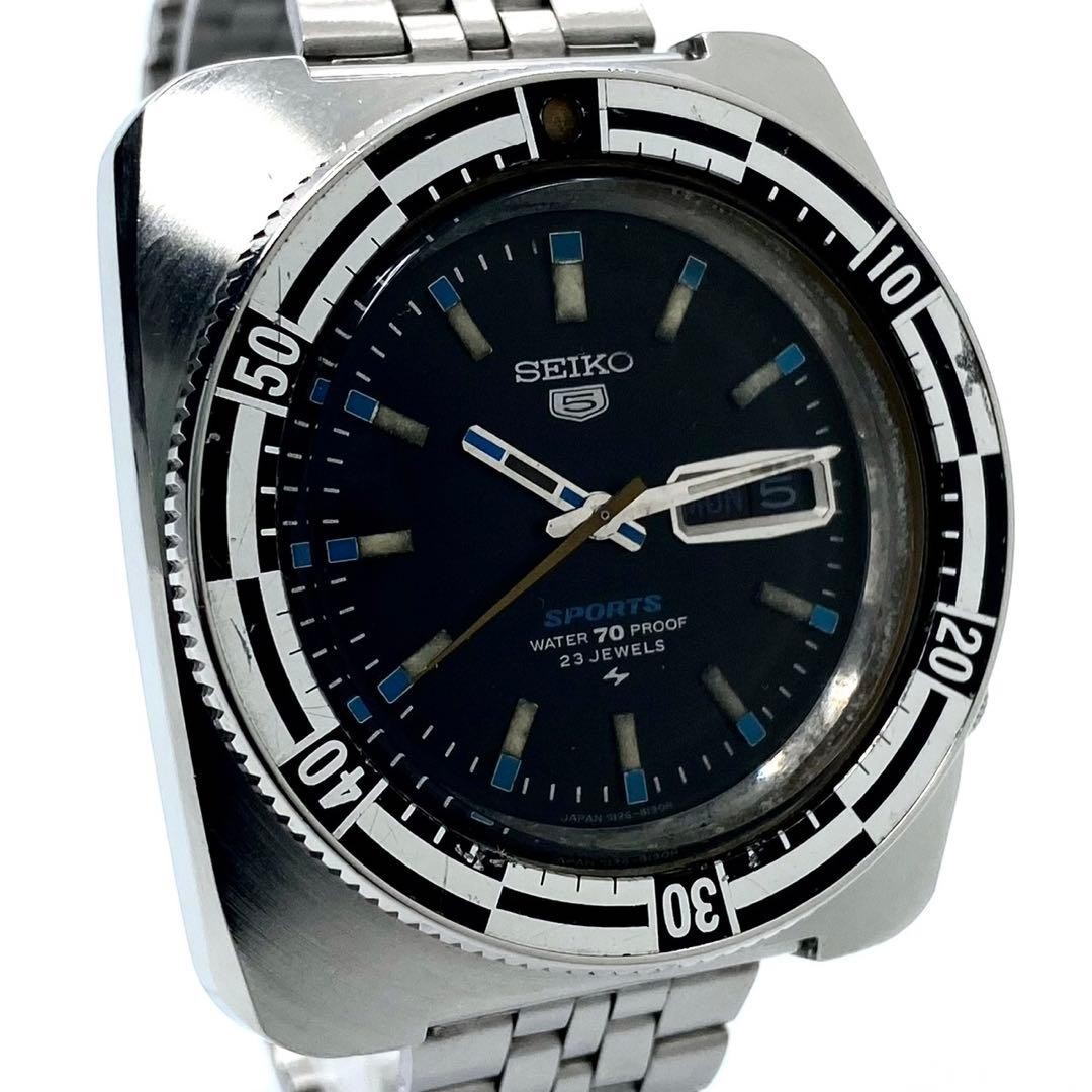 Seiko 5 Sport Rally Diver 5126-8130 Automatic 1969 Rare Black Dial Men’s Watch