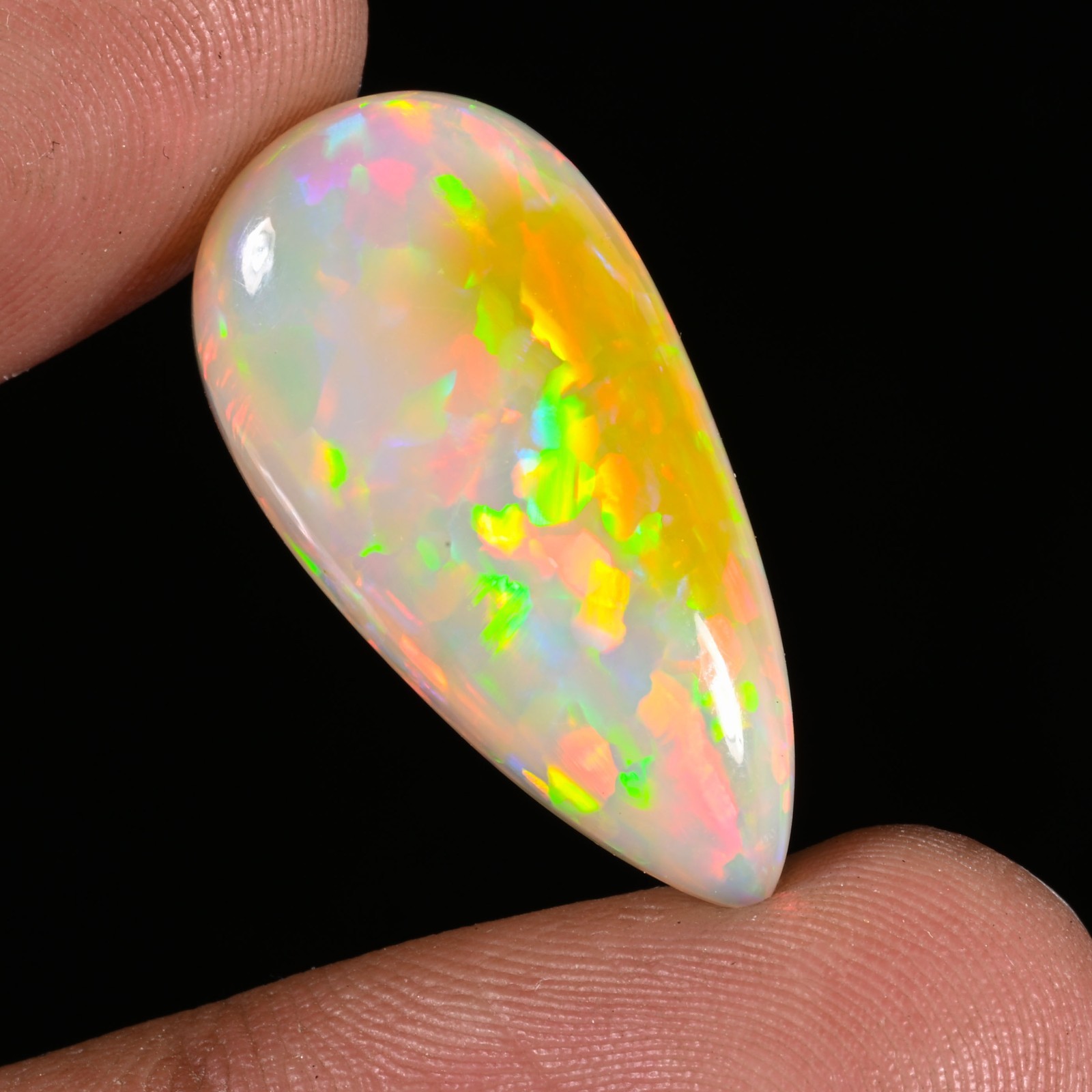 11.70 Ct Natural Ethiopian Opal Multi Fire Opal Cabochon Loose Gemstone