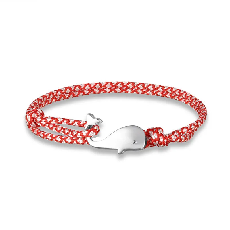 Paracord Rope Bracelet Men Silver Tone Wrap Layered Strand Metal Jewelry