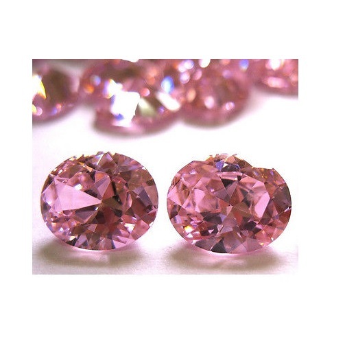 X2 11 x 9 mm Oval Brilliant Russian Pink CZ AAAAA, WITH FREE GEM JAR