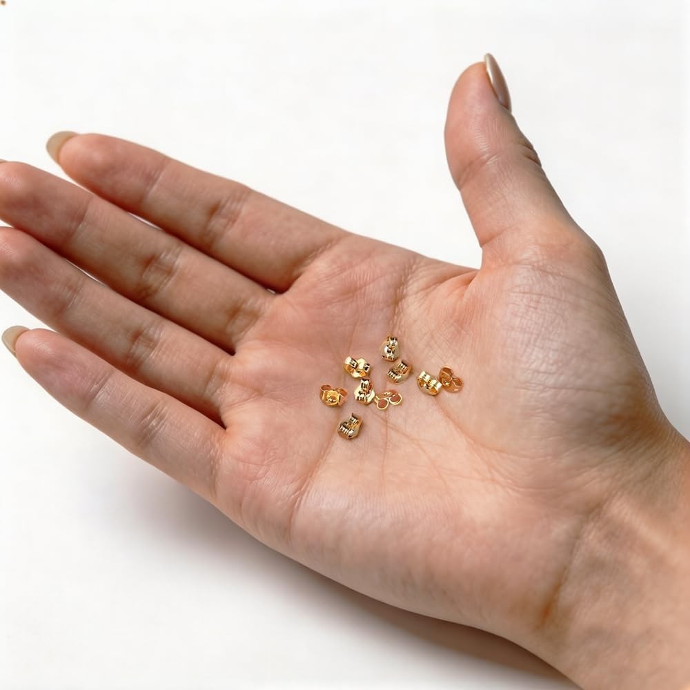 14K Gold Earring Backs for Stud Earrings – Yellow Locking (3 Pairs)