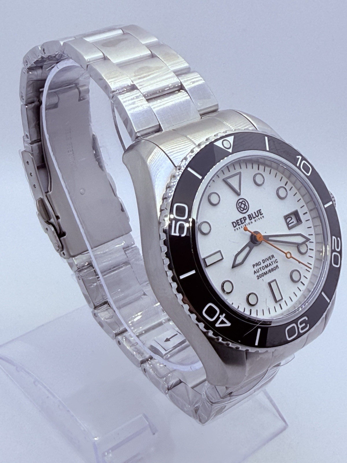 Deep Blue PRO DIVER 200 42.5MM AUTO DIVE WATCH-WHITE FULL LUME DIAL -NEW‼️