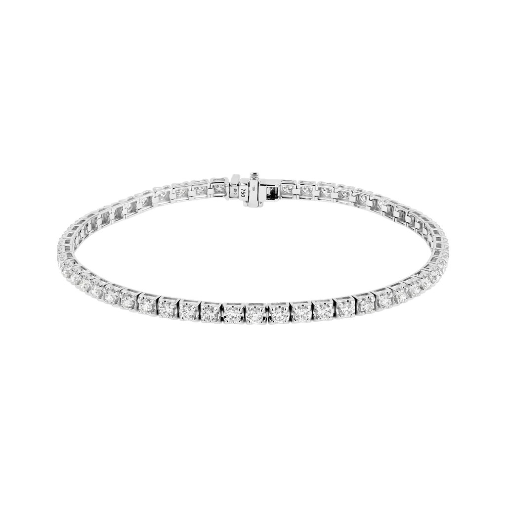 Women’s Tennis Bracelet 6.60cts Round Cut GHVS-SI Natural Diamond 14K White Gold