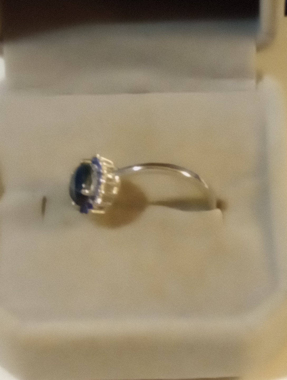 EARTHMINED STAR BLUE SAPPHIRE GEM TESTED 925 S 14K GOLD PLATED RING SIZE 7.5 ACC