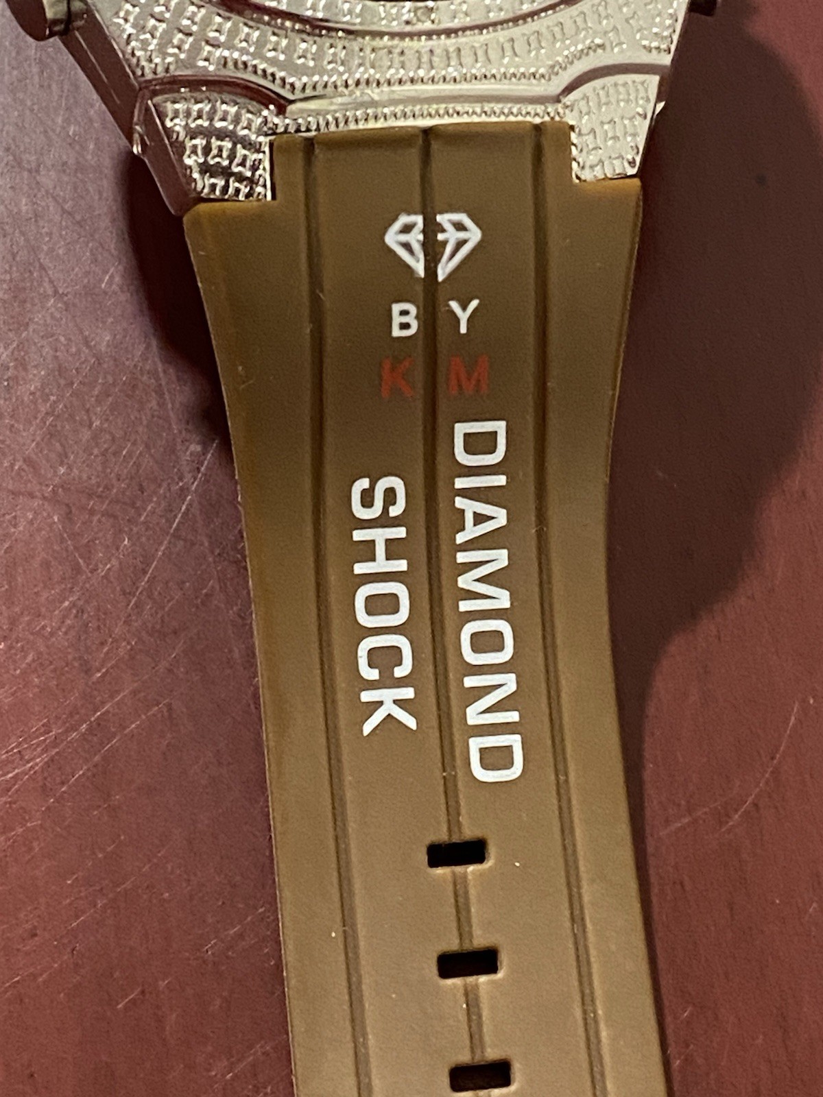 King Master Men’s Digital Brown Diamond Shock Watch KM528 Chron Date New Battery