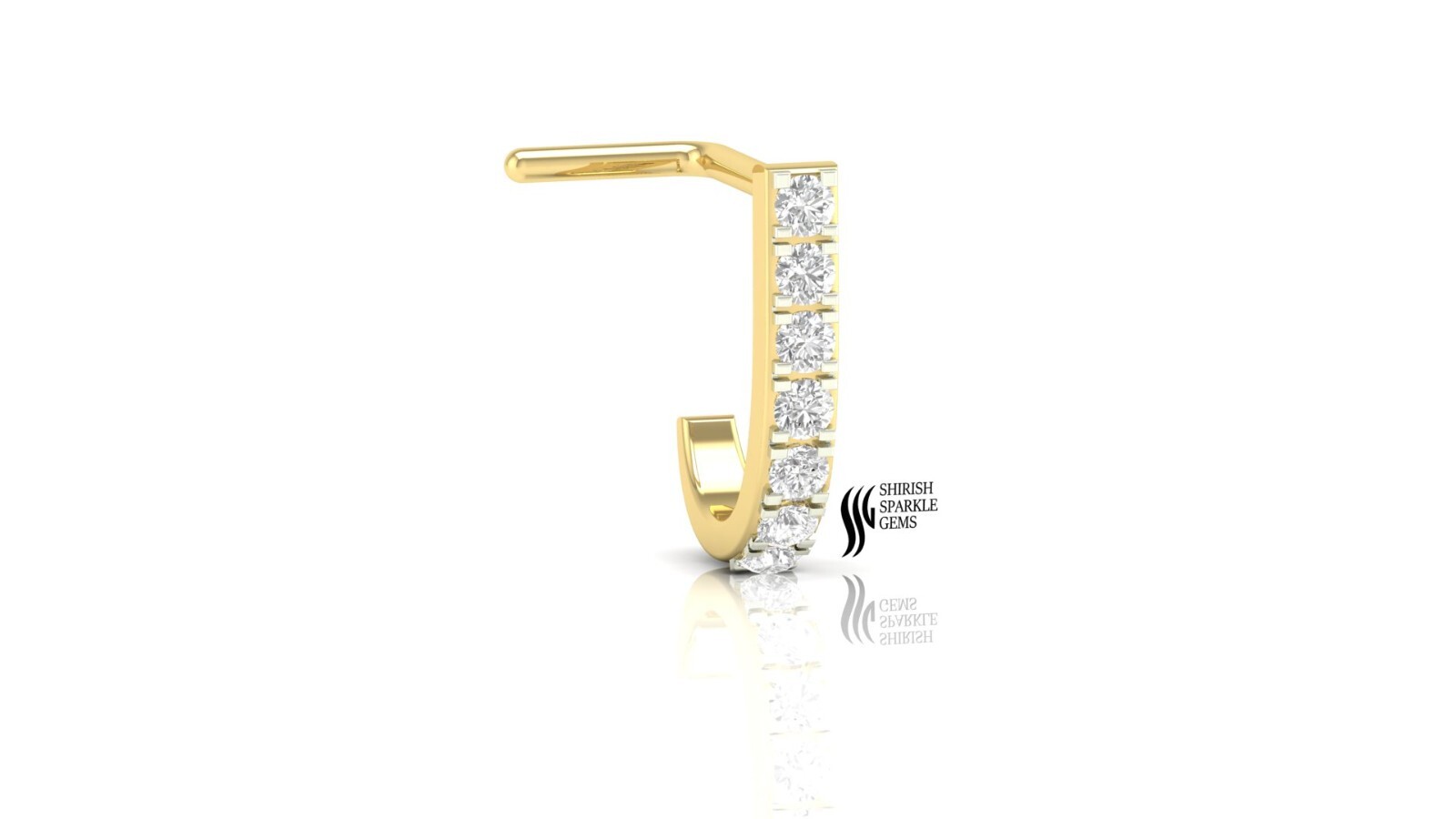 Natural L-Wire Natural Diamond Nose Pin
