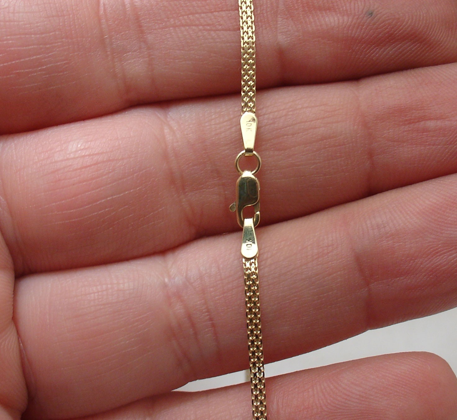 10″ Cute Bizmark Bismark Chain Ankle Bracelet Anklet Real Solid 10K Yellow Gold