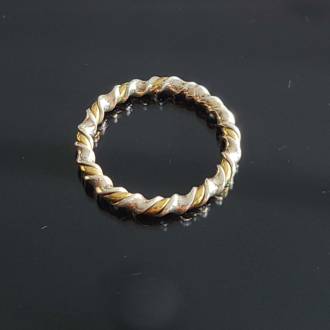 Plain 925 Sterling Silver & Brass Handmade Twisted Wire Ring All Size Available