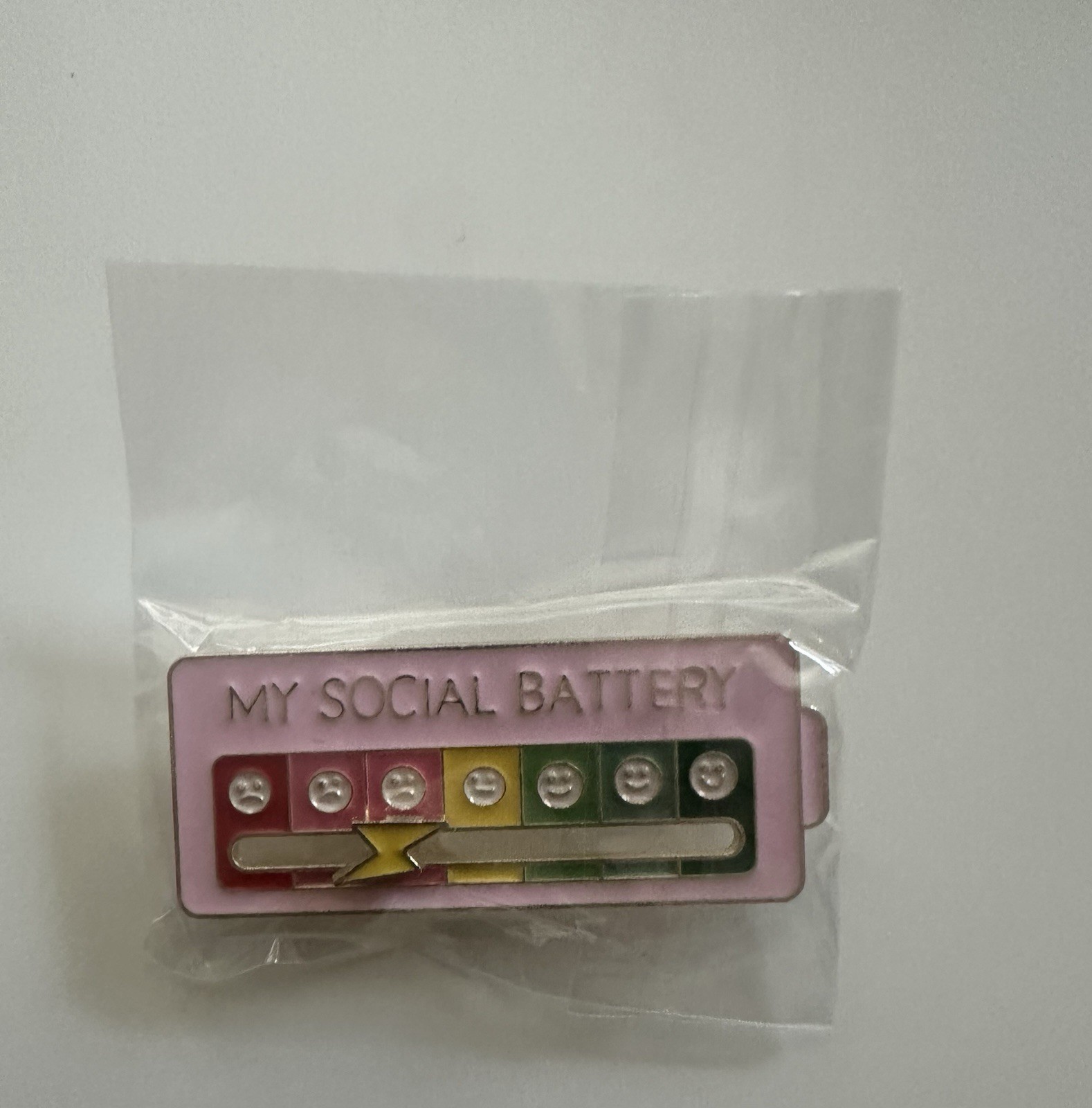 Sliding My Social Battery Enamel Mood Pin for Introverts Extroverts Mood Tracker