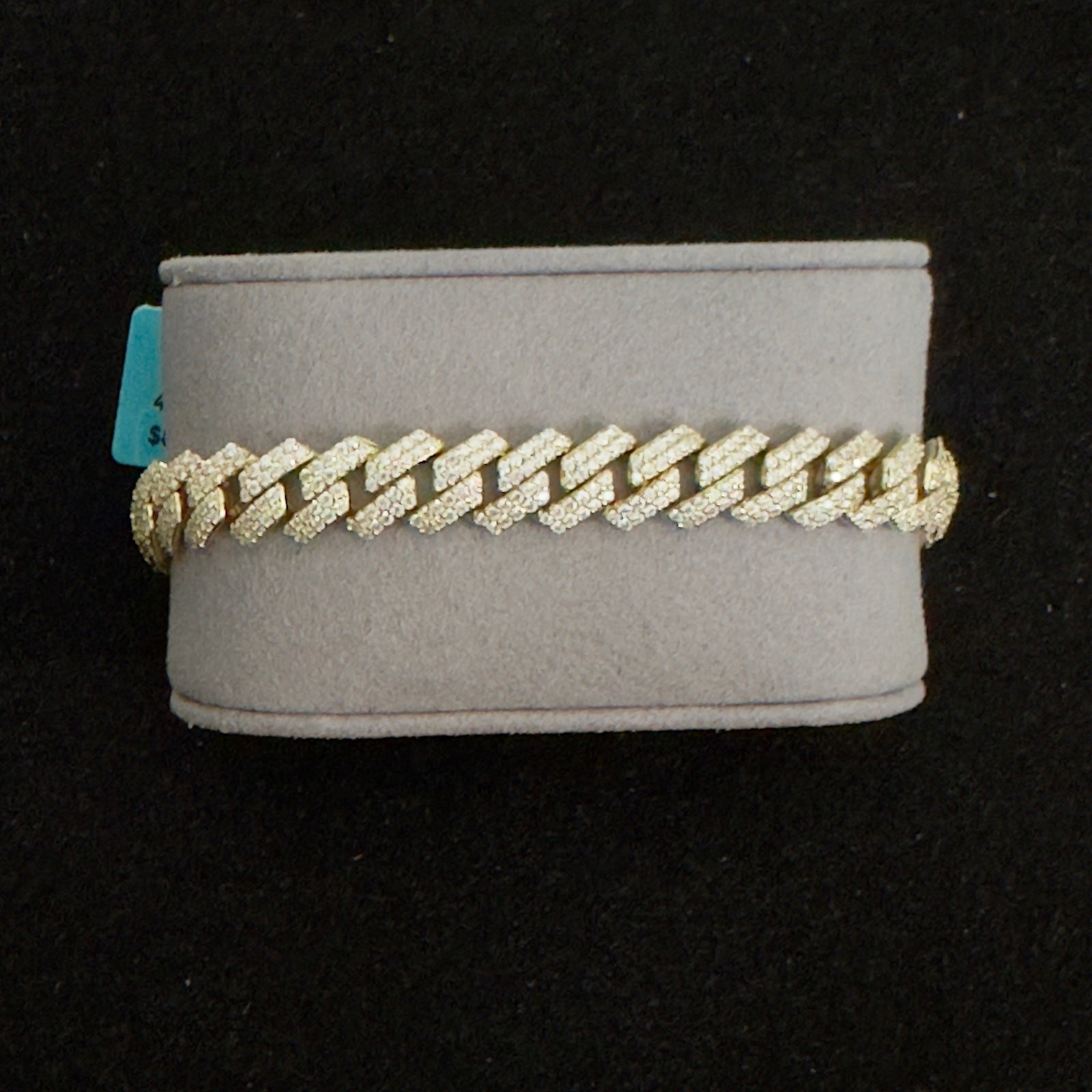 8.7mm Genuine Moissanite Iced Gold Monaco Cuban Bracelet 7.5in~NEW Retails $899